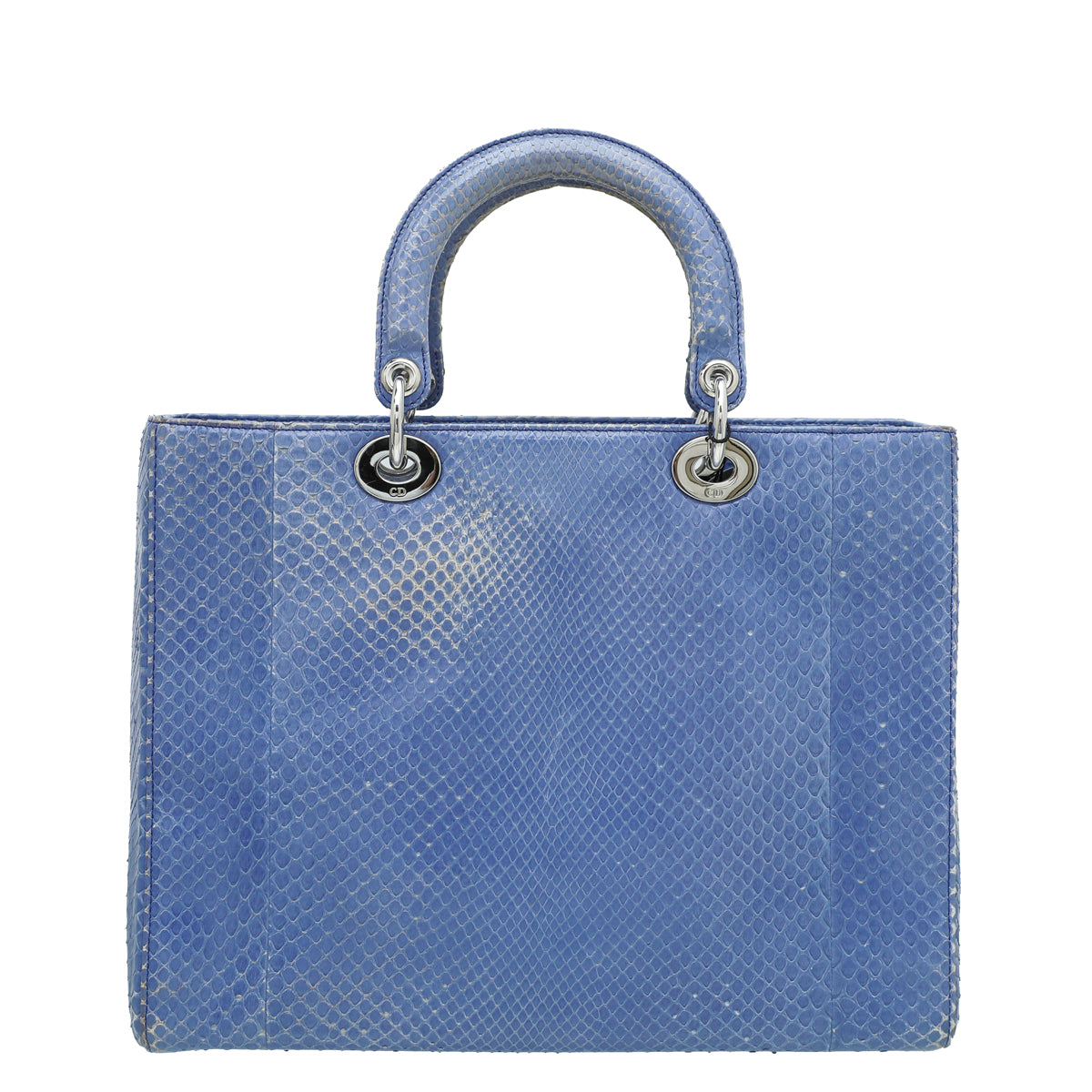 Christian Dior Blue Python Lady Dior Large Bag