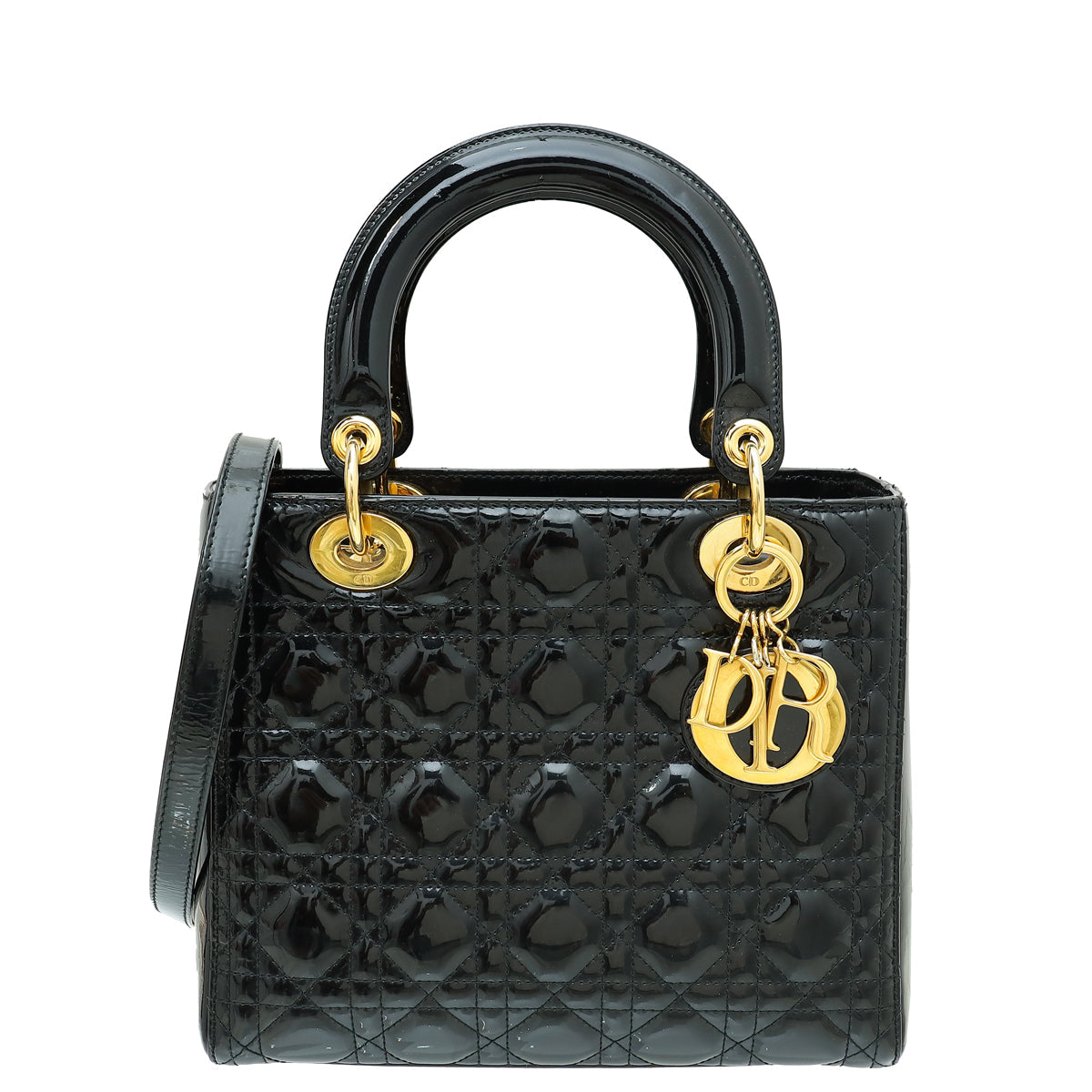 Christian Dior Black Lady Dior Medium Bag