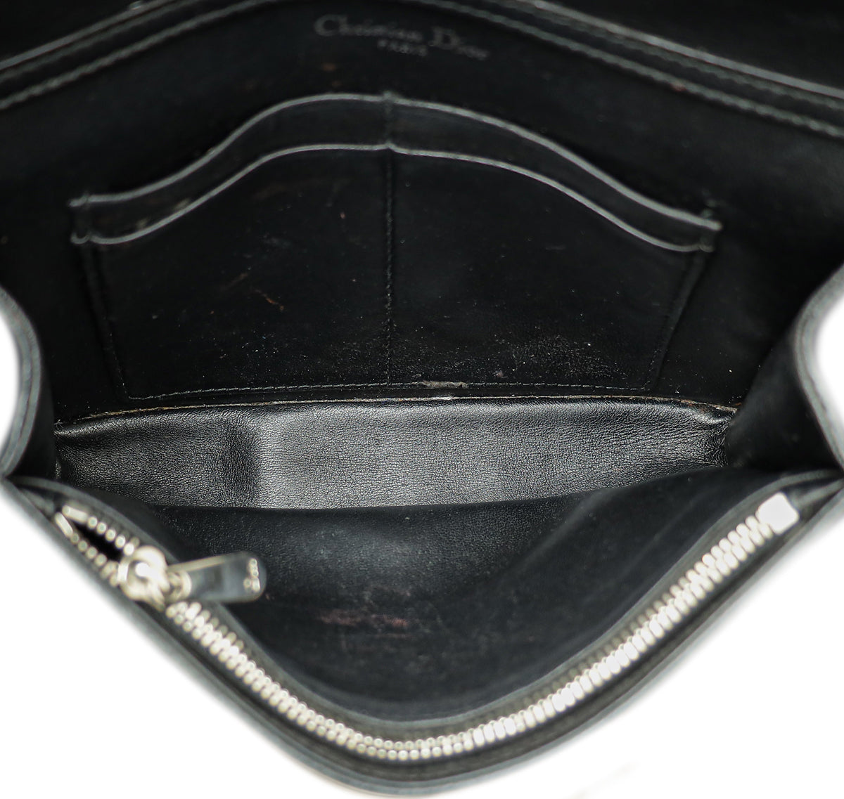 Christian Dior Black Diorama Wallet On Chain