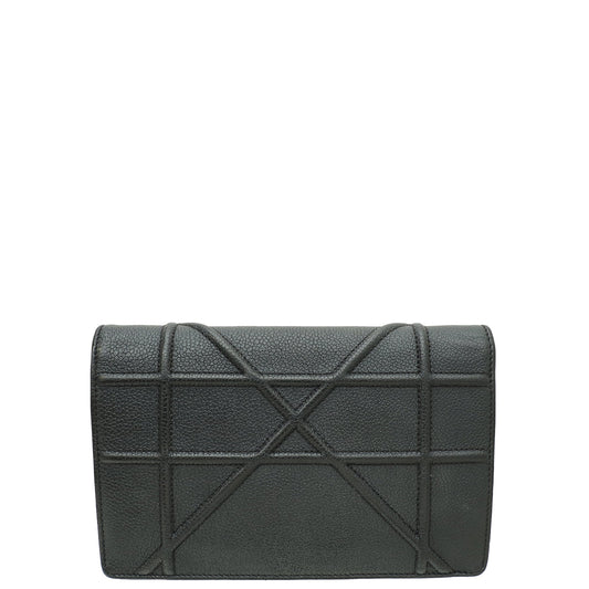 Christian Dior Black Diorama Wallet On Chain