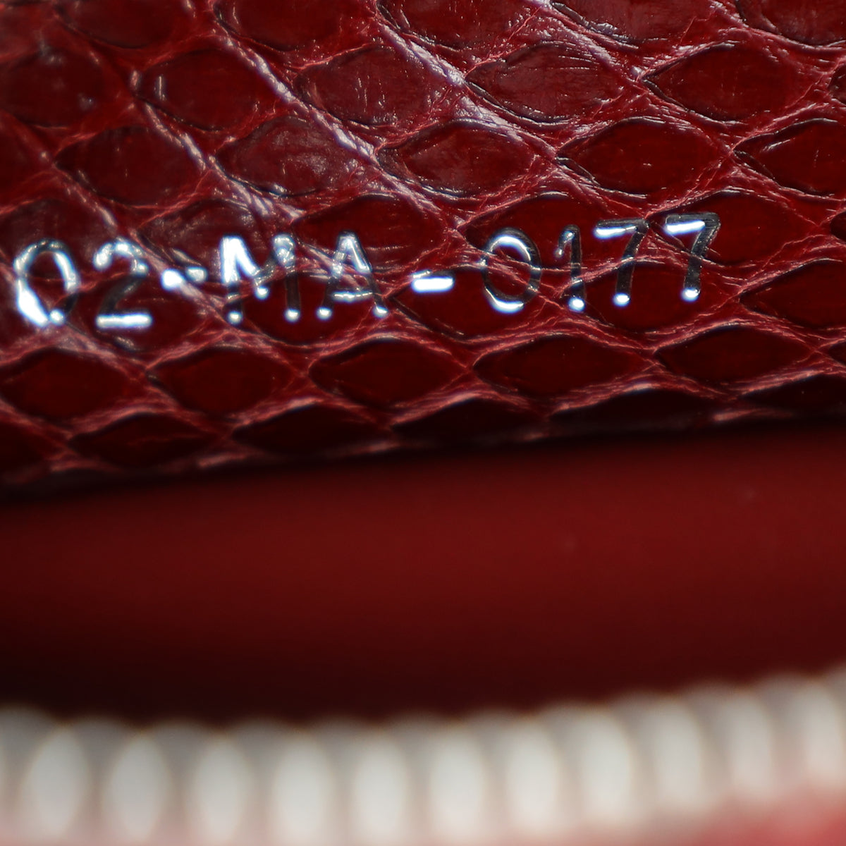 Christian Dior Shiny Burgundy Python Lady Dior Medium Bag