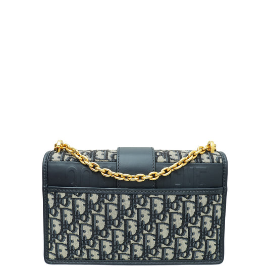 Christian Dior Navy Blue 30 Montaigne Oblique Flap Chain Bag