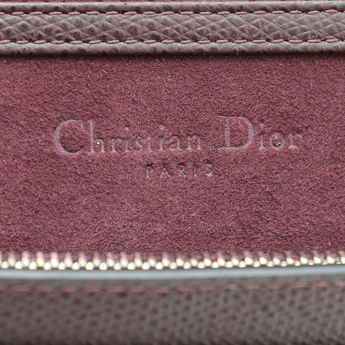 Christian Dior Burgundy Saddle Wallet On Chain