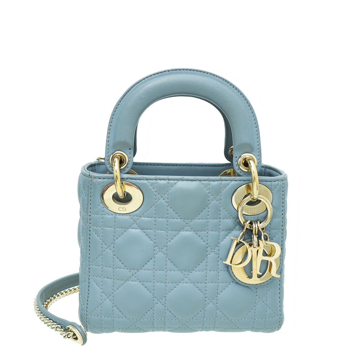 Christian Dior Coud Blue Chain Mini Lady Dior Bag