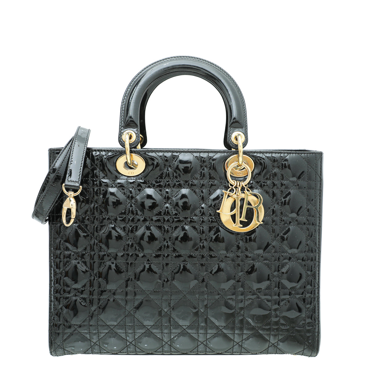 Christian Dior Black Lady Dior Large Bag