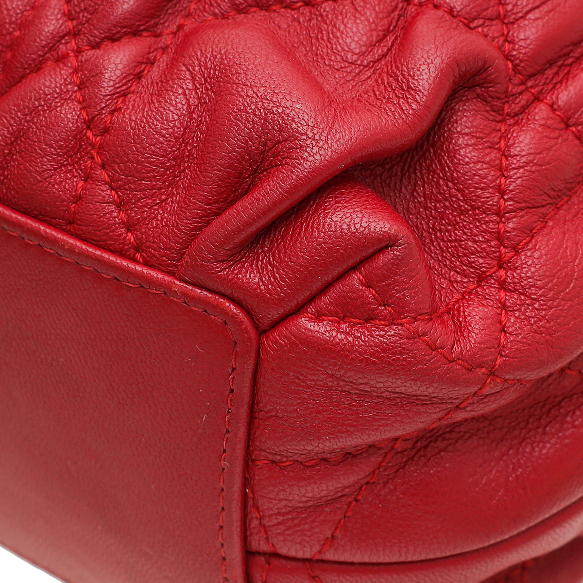 Christian Dior Red Gaufre Cannage Delices Mini Bag