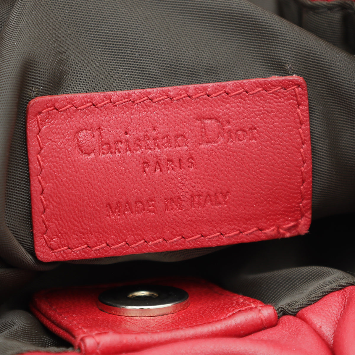 Christian Dior Red Gaufre Cannage Delices Mini Bag