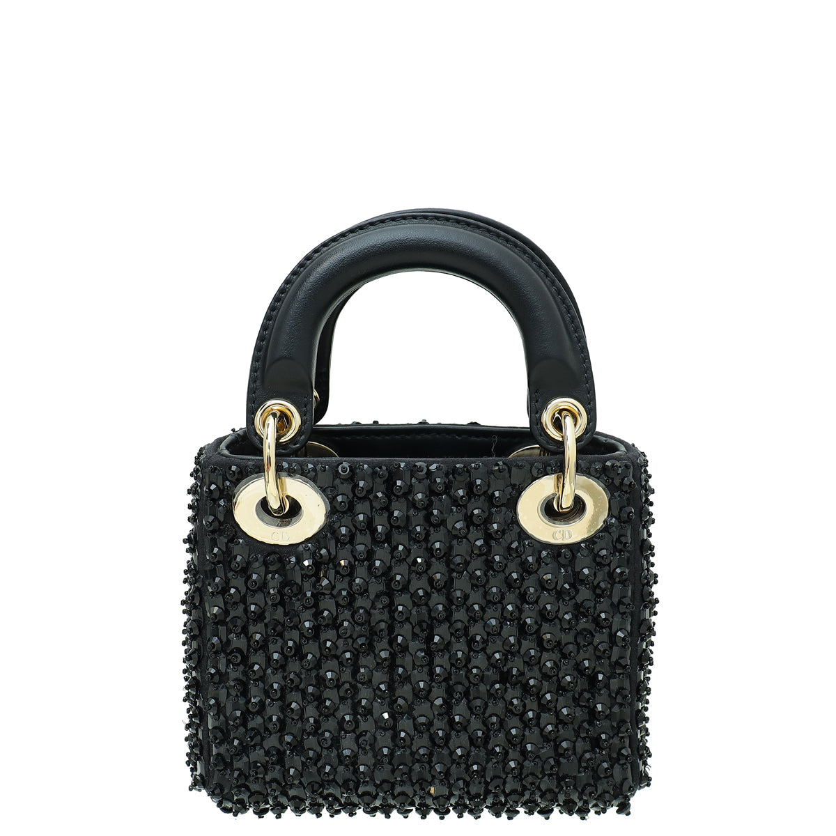 Christian Dior Black Lady Dior Micro Mirrors, Beads and Strass Bag