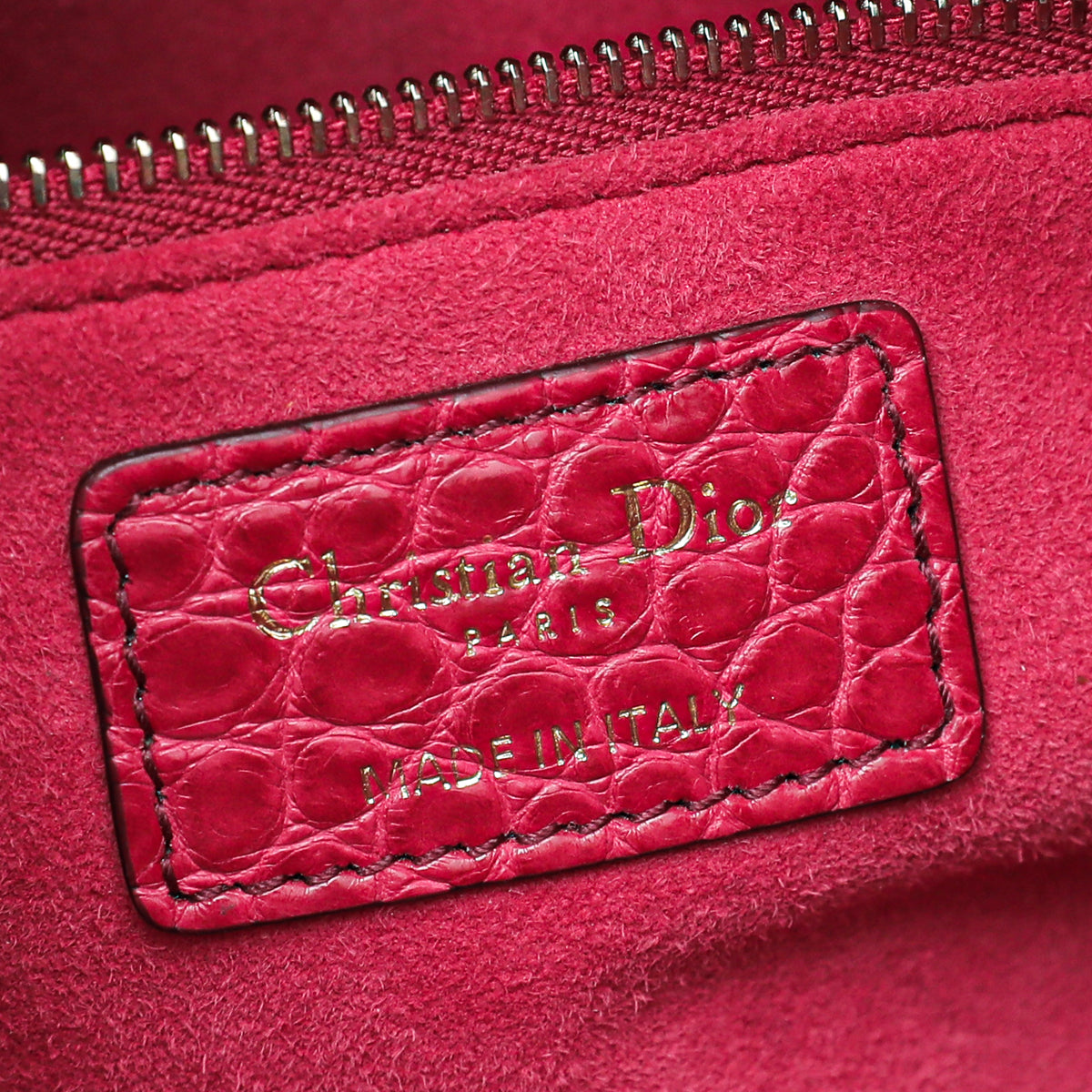 Christian Dior Red Ombre Alligator Lady Dior Small Bag