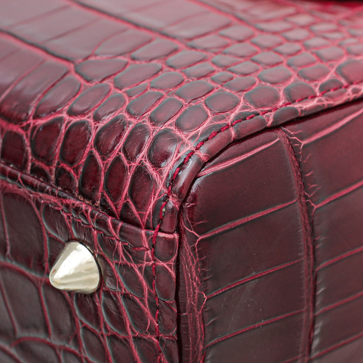 Christian Dior Red Ombre Alligator Lady Dior Small Bag