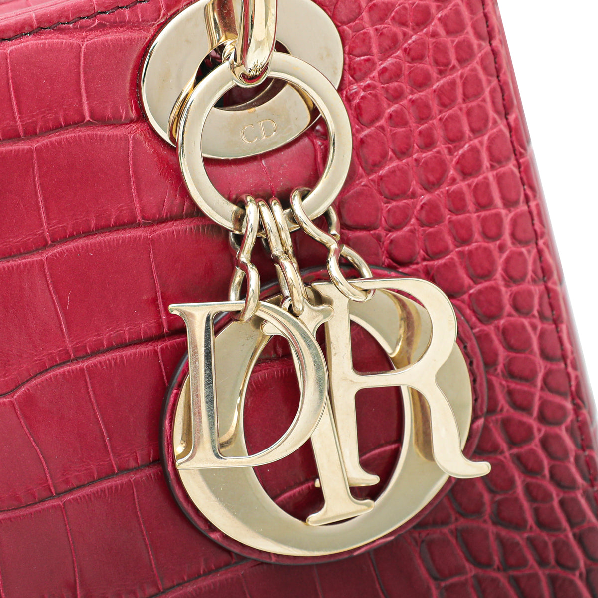 Christian Dior Red Ombre Alligator Lady Dior Small Bag