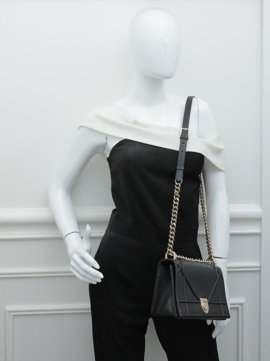 Christian Dior Black Diorama Small Flap Small Bag