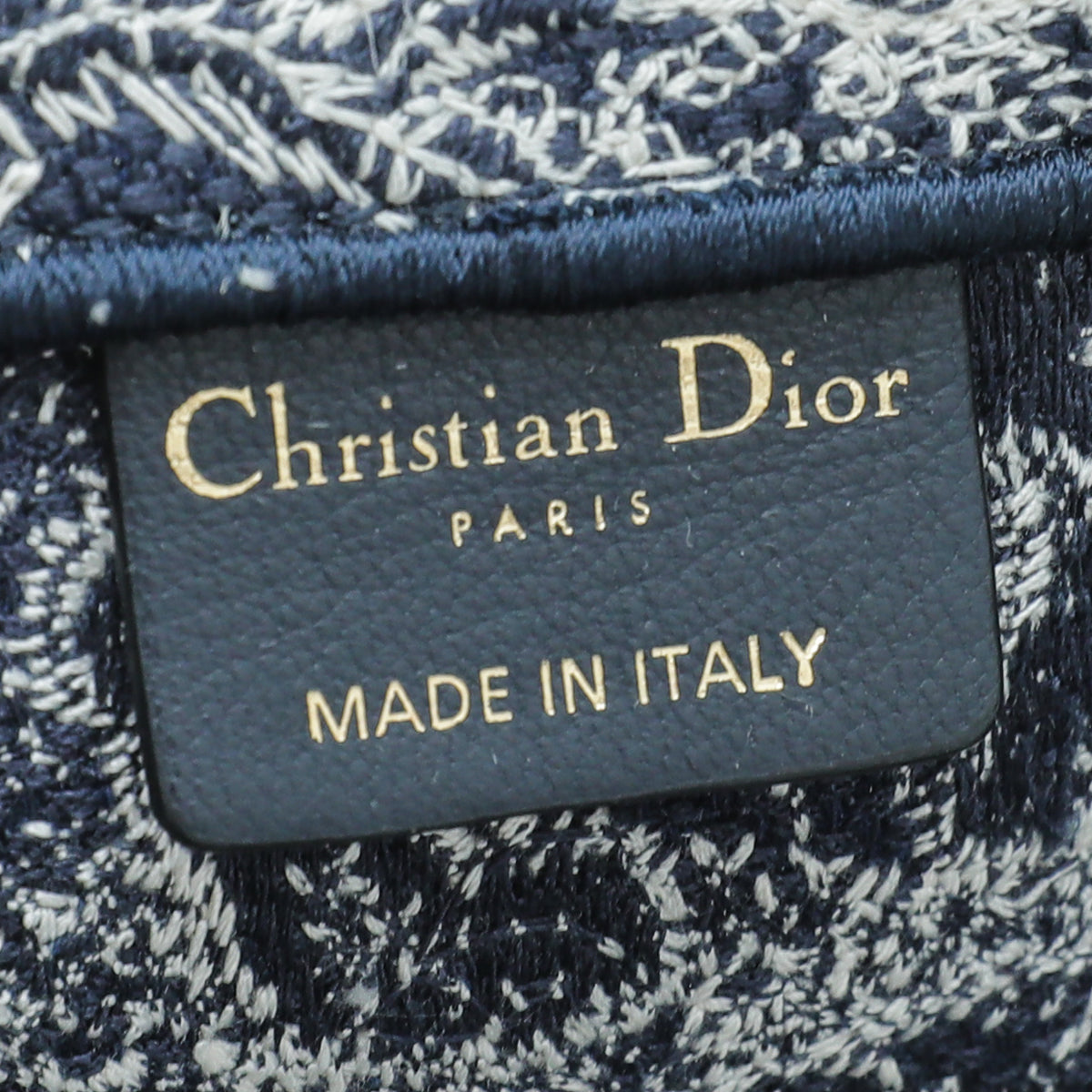 Christian Dior Navy Blue Toile De Jouy Book Tote Medium Bag