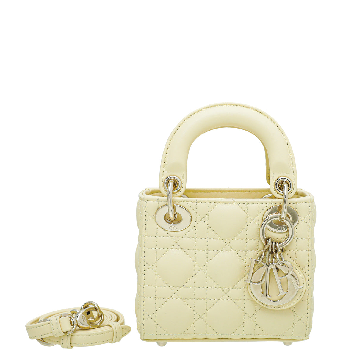 Christian Dior Light Yellow Lambskin Micro Bag