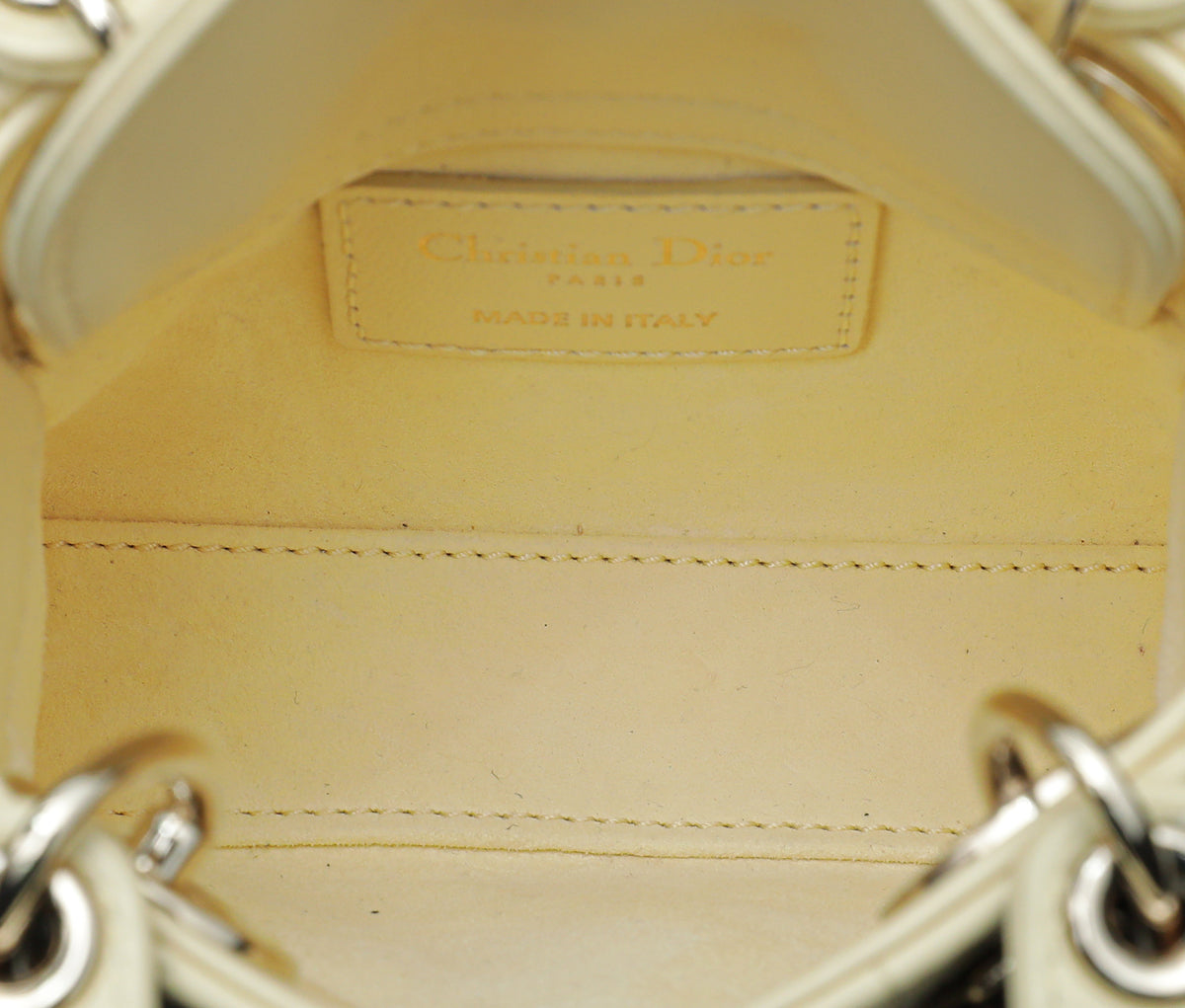 Christian Dior Light Yellow Lambskin Micro Bag