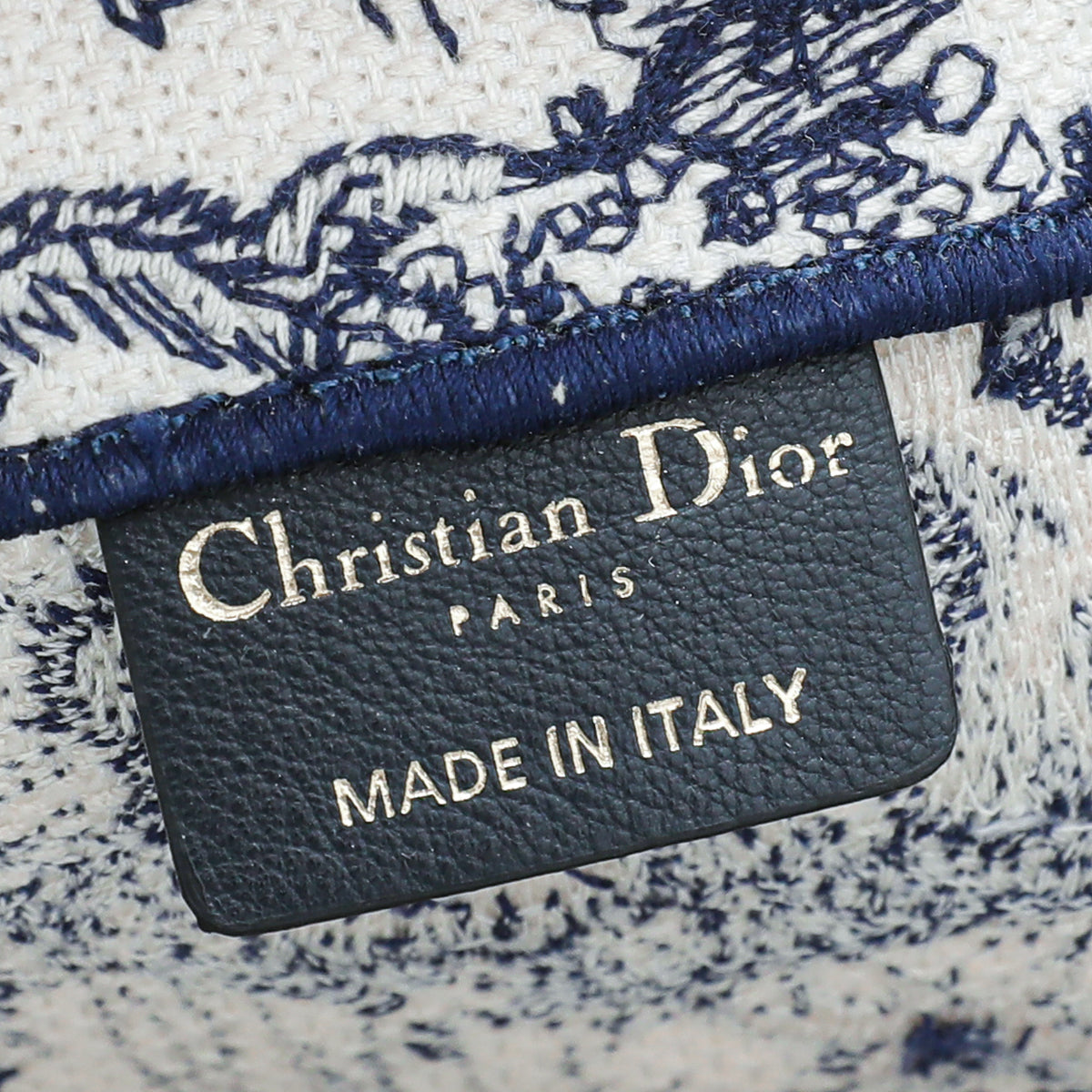 Christian Dior Navy Blue Toile De Jouy Book Tote Medium Bag