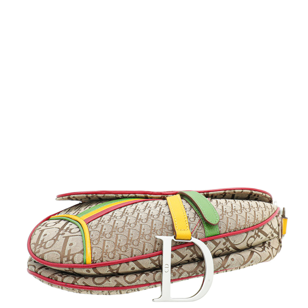 Christian Dior Multicolor Rasta Saddle Oblique Medium Bag