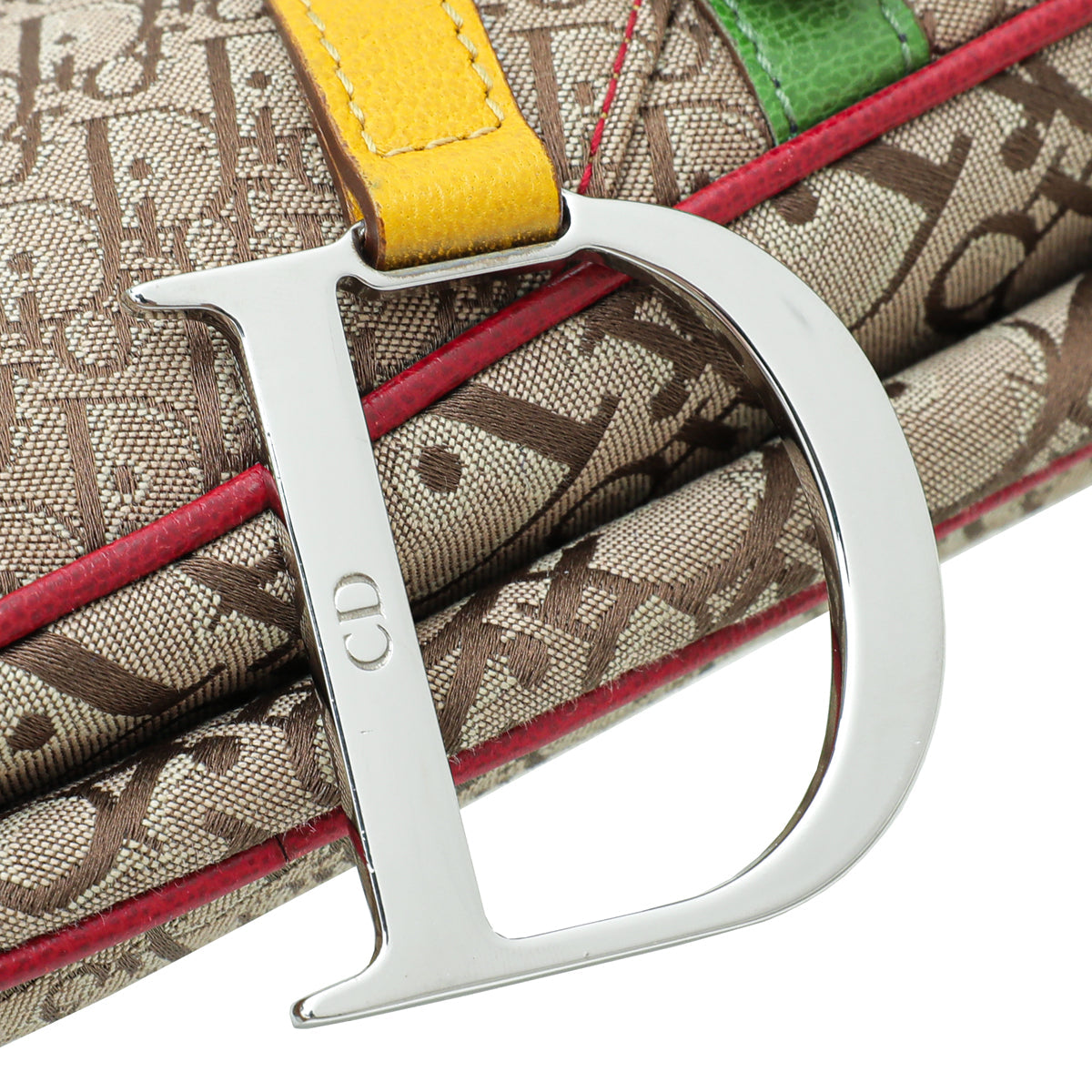 Christian Dior Multicolor Rasta Saddle Oblique Medium Bag