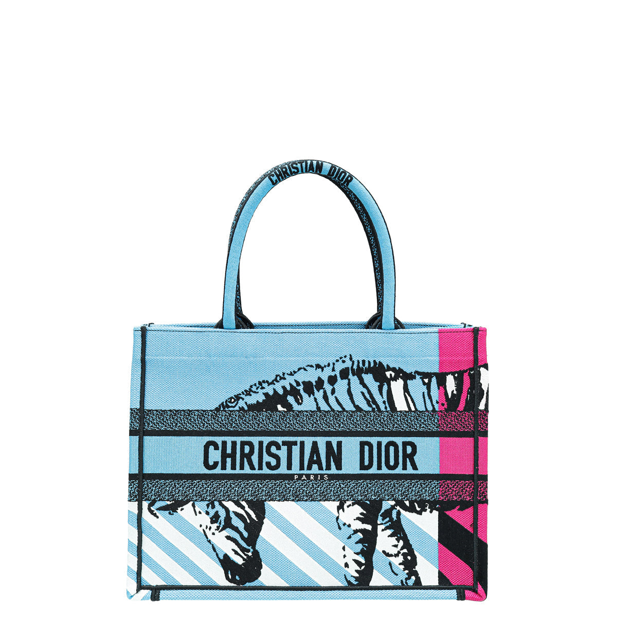 Christian Dior Bicolor Book Tote D-Jungle Pop Embroidery Medium Bag