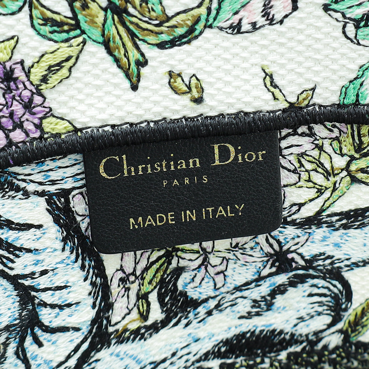 Christian Dior Multicolor Book Tote Latte D-Constellation Embroidery Medium Bag