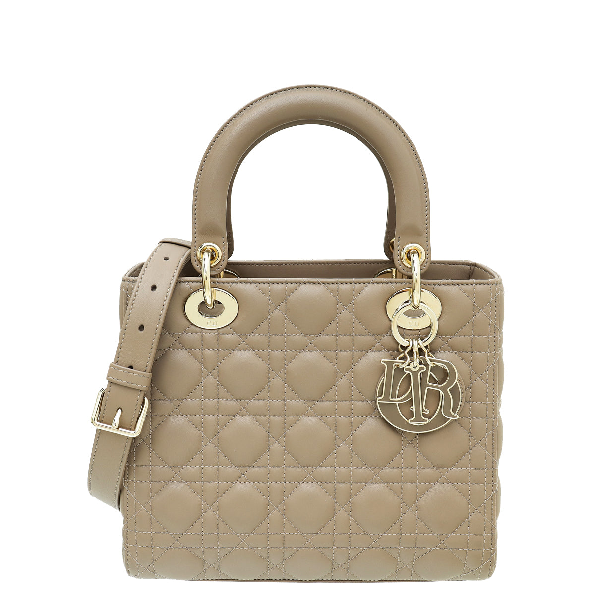 Christian Dior Warm Taupe Lady Dior Medium Bag