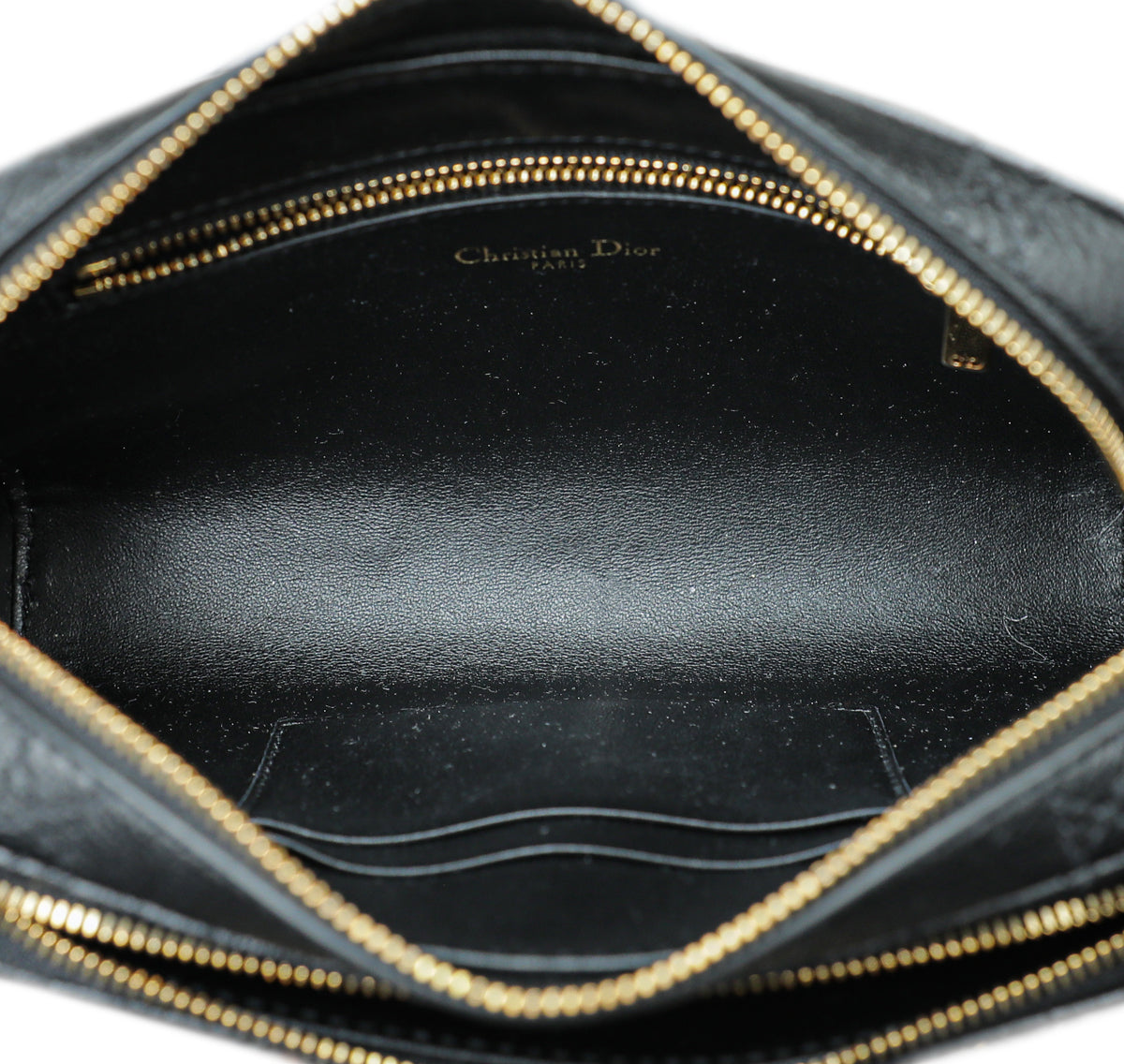 Christian Dior Black Caro Double Pouch Bag