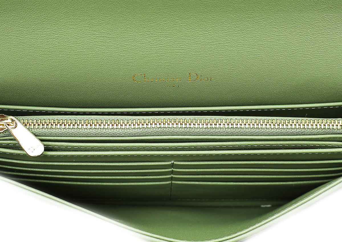 Christian Dior Grayish Olive Lady Dior Chain Pouch