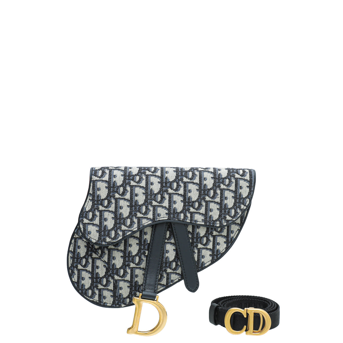 Christian Dior Bicolor Oblique Saddle Belt Bag