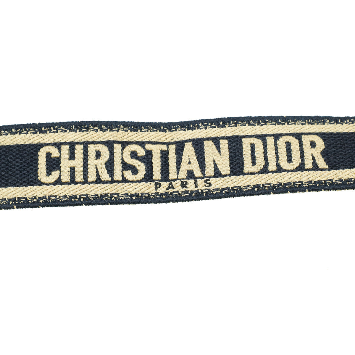 Christian Dior Navy Blue Christian Dior' Embroidery Adjustable Shoulder Strap