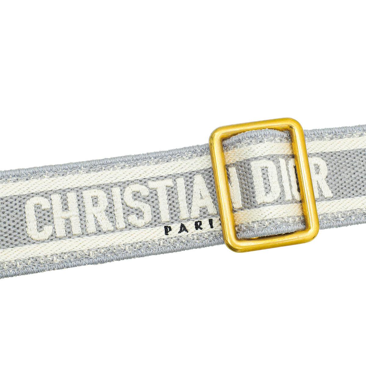 Christian Dior Bicolor 'Christian Dior' Embroidery Adjustable Shoulder Strap