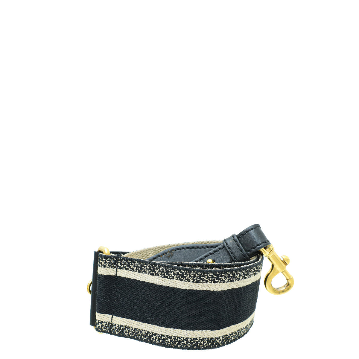 Christian Dior Black CHRISTIAN DIOR' Embroidery Wide Shoulder Strap