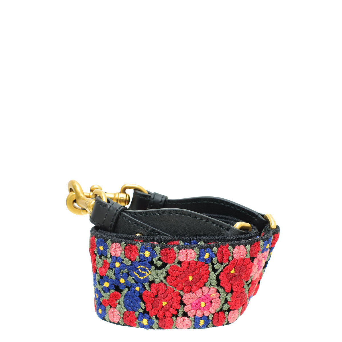 Christian Dior Multicolor Jacquard Floral Embroidered Bag Strap