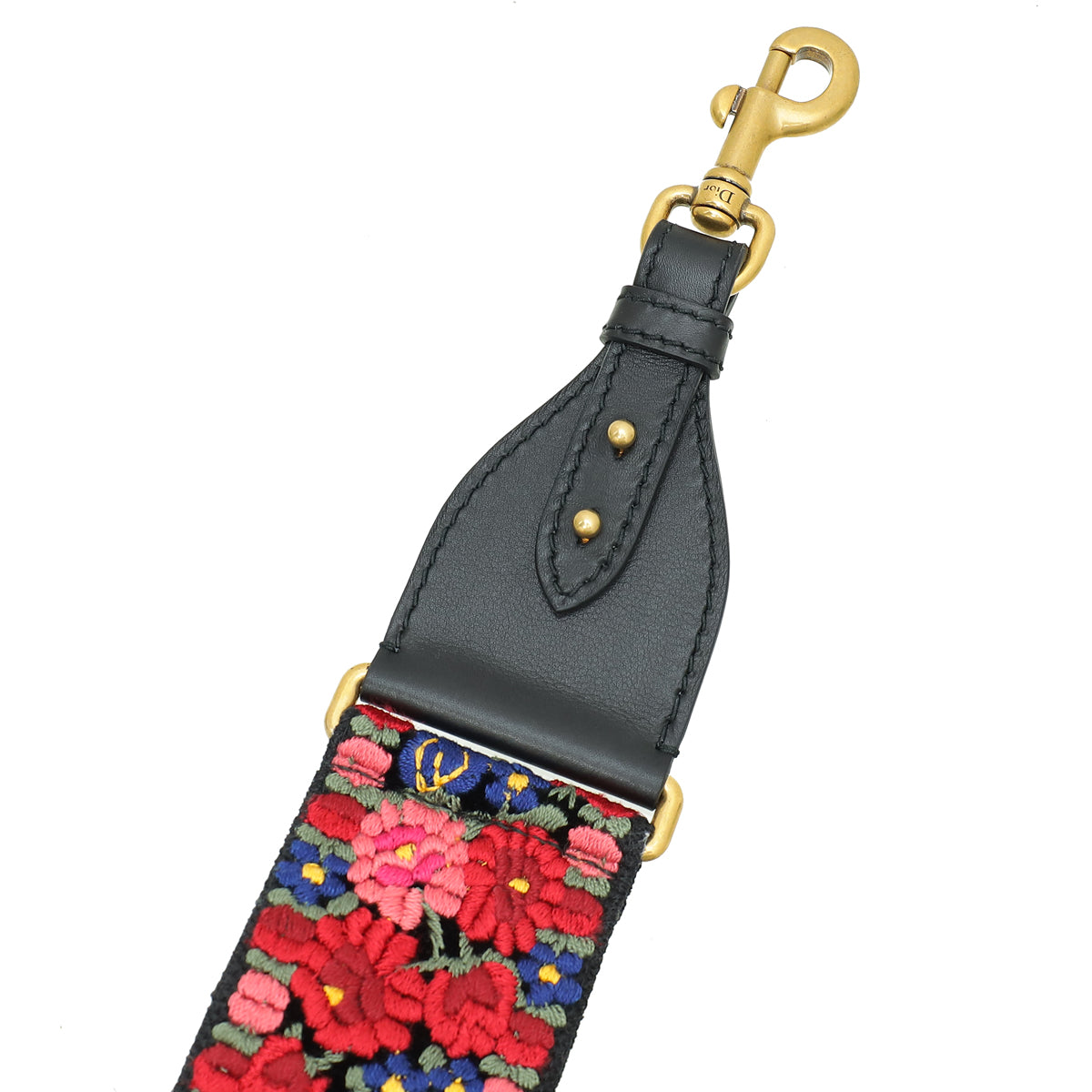 Christian Dior Multicolor Jacquard Floral Embroidered Bag Strap