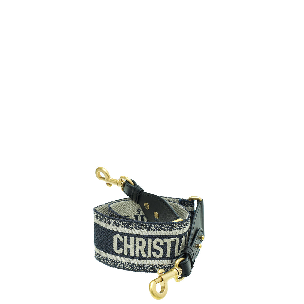 Christian Dior Navy Blue Embroidery Bag Strap