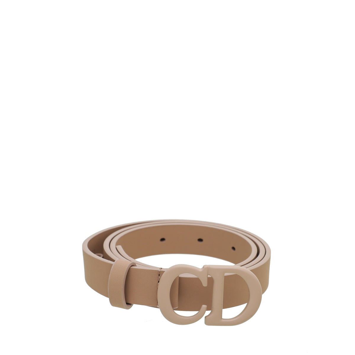 Christian Dior Matte Nude Dior CD Saddle Belt