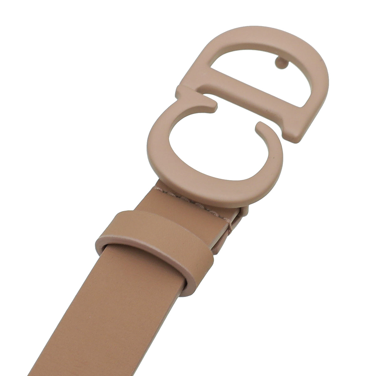 Christian Dior Matte Nude Dior CD Saddle Belt