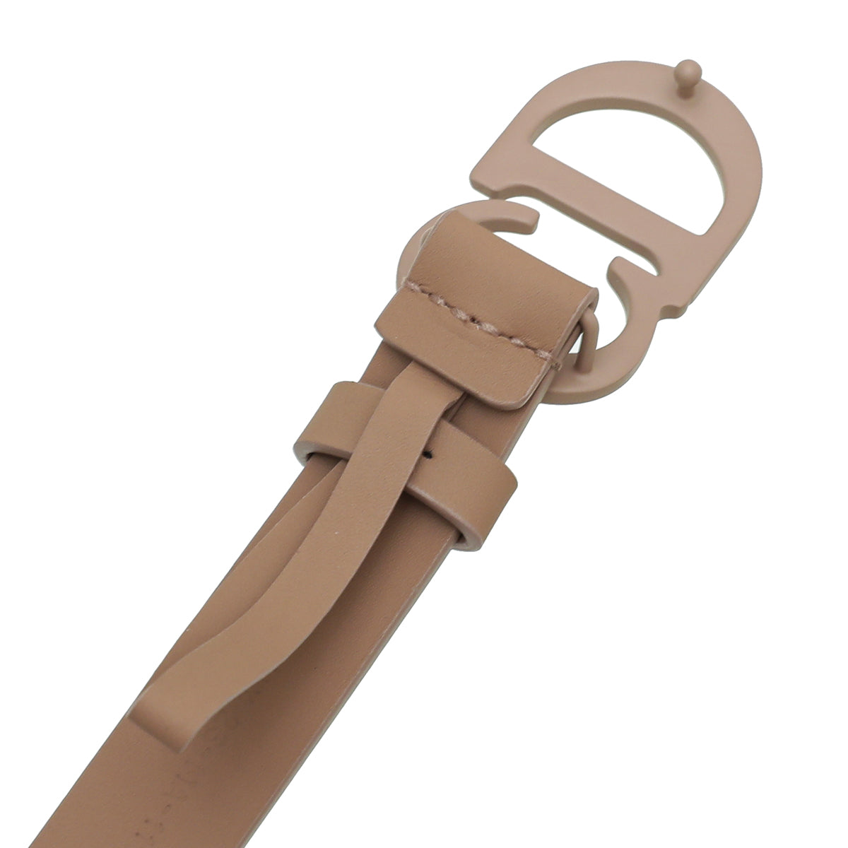 Christian Dior Matte Nude Dior CD Saddle Belt