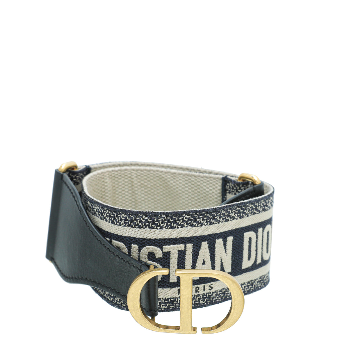 Christian Dior Bicolor Jacquard Logo Oblique CD Waist Belt