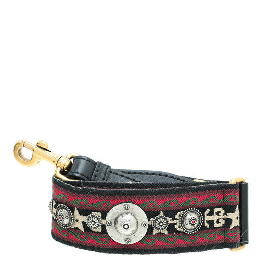 Christian Dior Multicolor Embroidered Studded Bag Strap