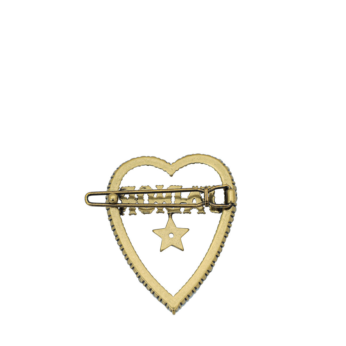 Christian Dior Gold J'adior Crystal Heart Hair Barrette