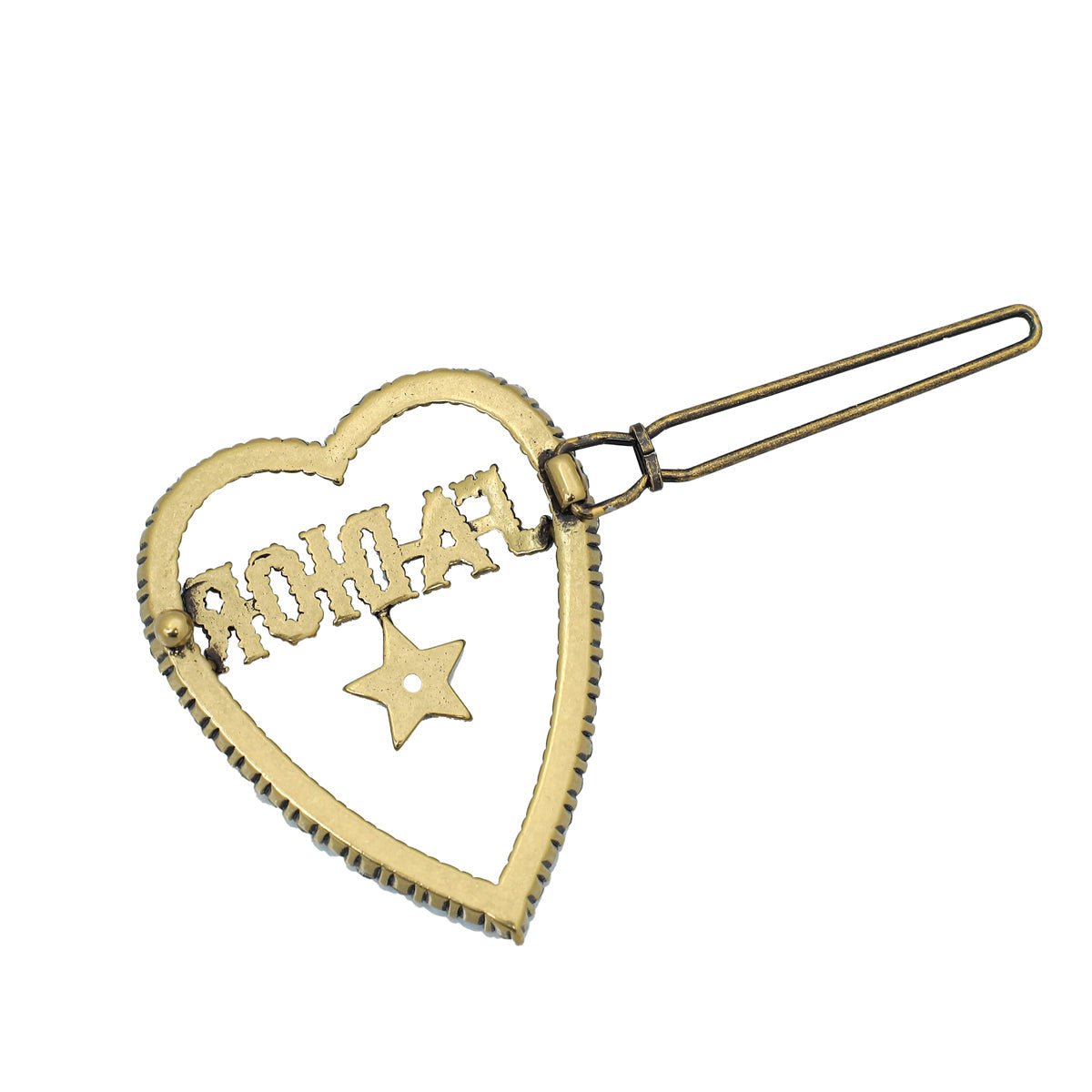 Christian Dior Gold J'adior Crystal Heart Hair Barrette