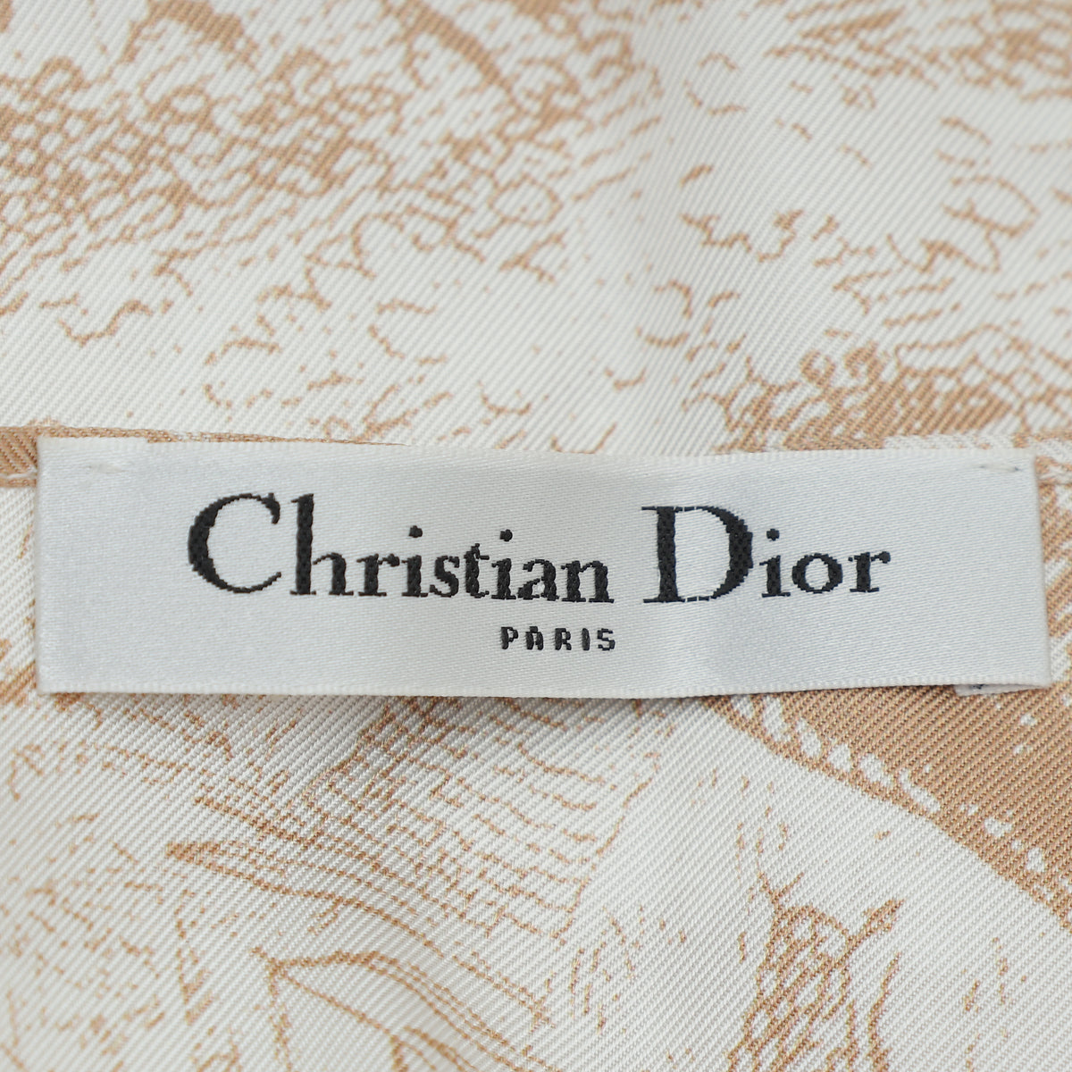 Christian Dior Bicolor Toile De Jouy Print Silk Poncho