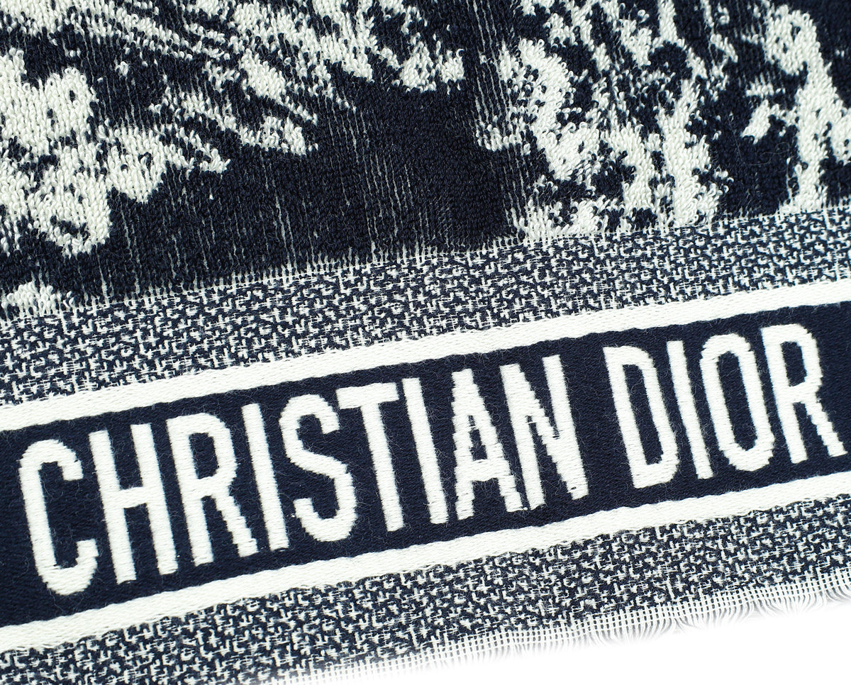 Christian Dior Wool Dioriviera Toile De Jouy Throw Towel