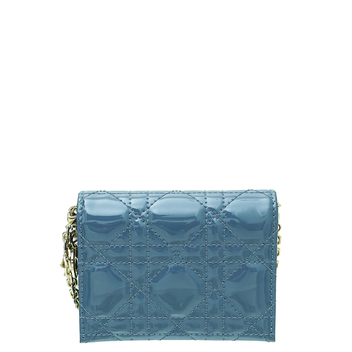 Christian Dior Cloud Blue Lady Dior 5 Gusset Chain Wallet