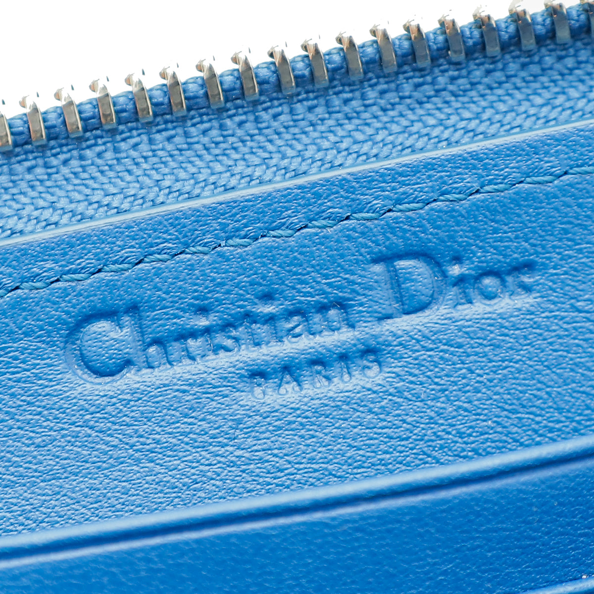 Christian Dior Blue Cannage Embossed "Tutti Dior" Zippy Wallet