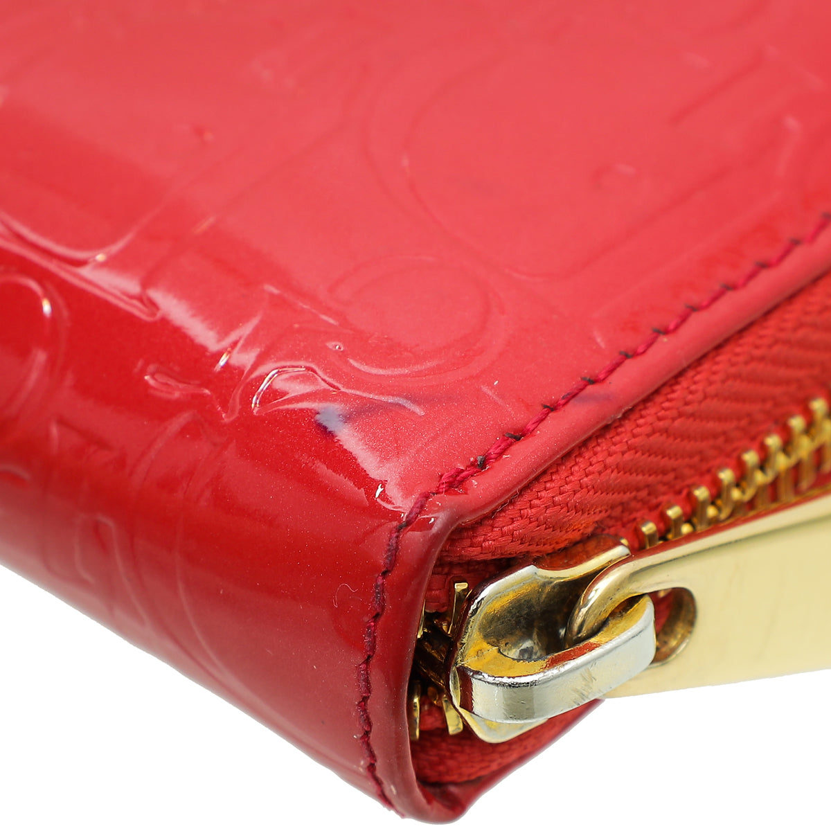 Christian Dior Red Lady dior Zip Around Wallet