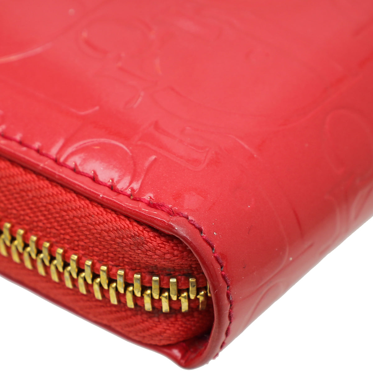 Christian Dior Red Lady dior Zip Around Wallet