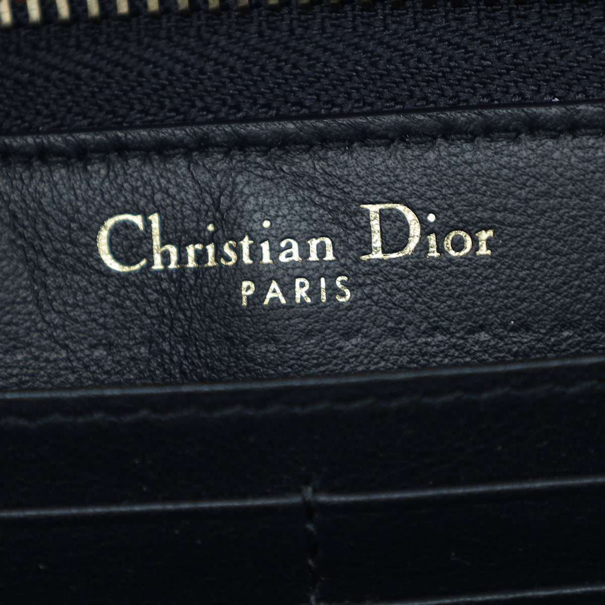 Christian Dior Navy Blue Oblique Zip Around Long Wallet