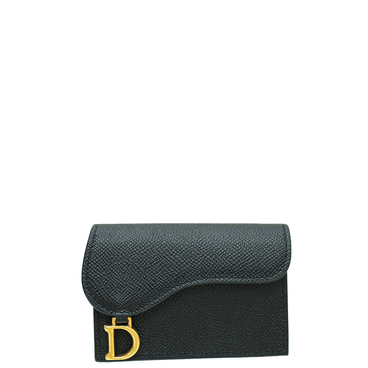 Christian Dior Black Saddle Flap Card Holder