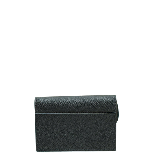 Christian Dior Black Saddle Flap Card Holder